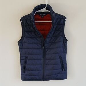 Brooks Brothers Fleece Puffer Vest XS Thermore Zip Up Navy Lightweight